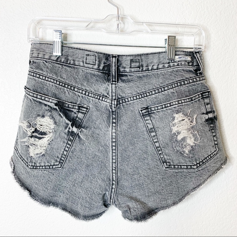 Brandy Melville Distressed Medium Wash Gray Shorts - Picture 2 of 7